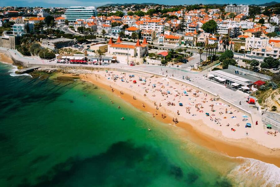 From Lisbon: Cascais Estoril Beach & Wine Pass - Praia da Bafureira Near Parede: Cliffs and Sunset Energy
