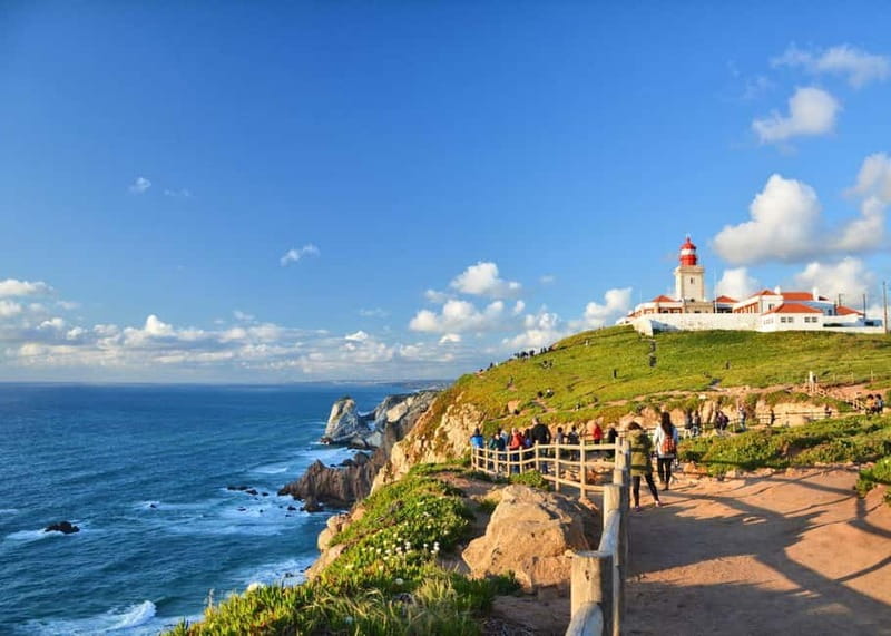 Guided Tour to Pena, Moorish ,Regaleira,Cabo da Roca,Cascais - Sintra Old Town Walking Tour, Break Time, and Shopping Chances