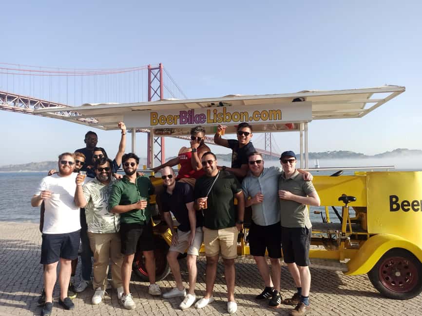 Lisbon: 1-Hour Beer, Sangria or Wine Bike Sightseeing Tour - 25 de Abril Bridge Photo Stops and the Sunset Timing