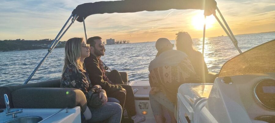Lisbon: City Boat Cruise Daytime/Sunset/Night with Champagne - The skyline landmarks: Cristo Rei and the river’s big monuments
