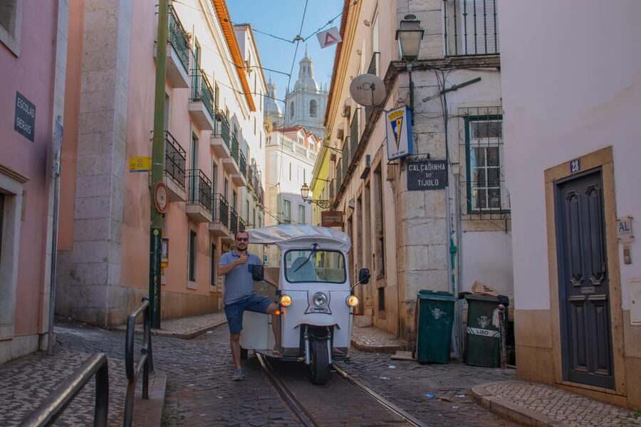Lisbon: Early Morning TukTuk Tour - hotel/cruise ship pickup - Baixa, Rossio, Commerce Square, and Rua Augusta: the rebuilt core you can feel