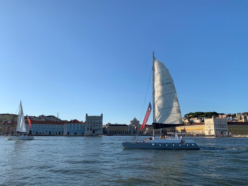 Lisbon: Private Catamaran Charter for up to 18-People - Passing MAAT and the Discover monument on the way back