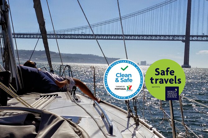 Lisbon Private Sailing Cruise, drink included (options: 2h, 3h, 4h, 6h or 8h) - Passing under the 25 de Abril Bridge, a Golden Gate cousin with Lisbon personality