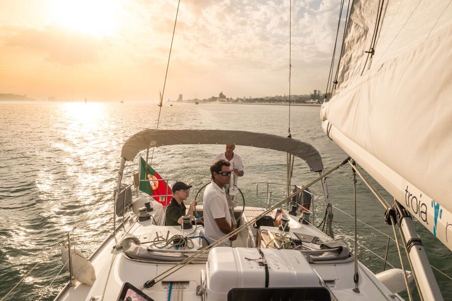 Lisbon: Private Sunset Cruise on the Tagus River with Drink - Vasco da Gama Bridge in the Distance, Then Almada’s Cristo-Rei Finale