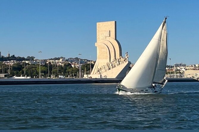 Lisbon's Iconic Waterfront by Sail - The Monument Made Like a Stylized Boat, Portuguese Figures and Scale