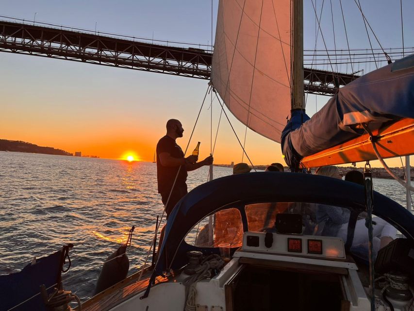 Lisbon: Sailboat Sunset Tour with a Drink - Christ the King from the water: huge landmark, no stairs