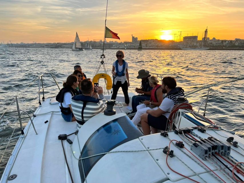 Lisbon: Sailing Sunset - Belém Tower and the Monument of Discoveries from the water