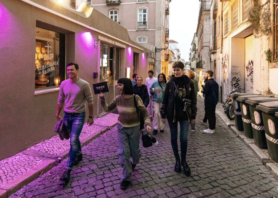 Lisbon: Tipsy Tour Fun Bar Crawl with a Local Guide - Bar stops in Bairro Alto: organized entry and a local pace