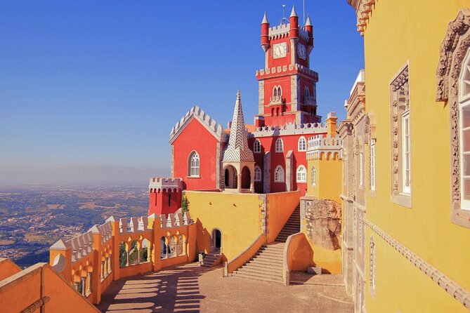 Private tour from Lisbon:Sintra Pena Palace Cabo da Roca, Cascais - Pena National Palace and Park: Fairy-Tale Architecture Plus Stairs and Views