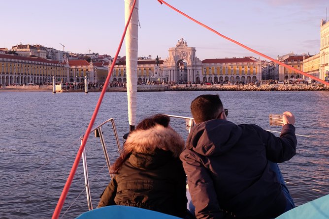 Relaxing Sailboat Cruise along the Tagus - Under the 25 de Abril Bridge, Then Toward Cristo Rei